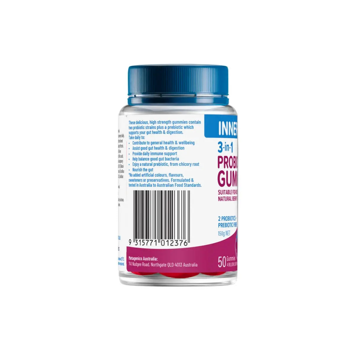 Adults 3-In-1 Probiotic Gummies 50 Gummies Inner Health