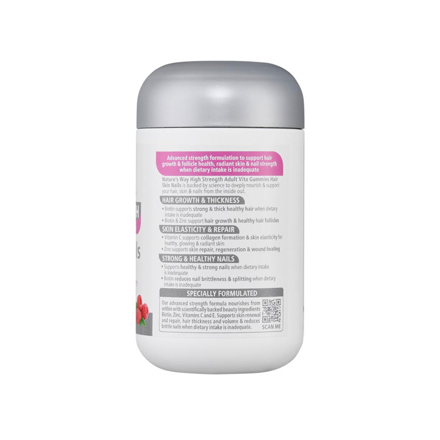 High Strength Adult Vita Gummies Hair Skin Nails 60 Pastilles