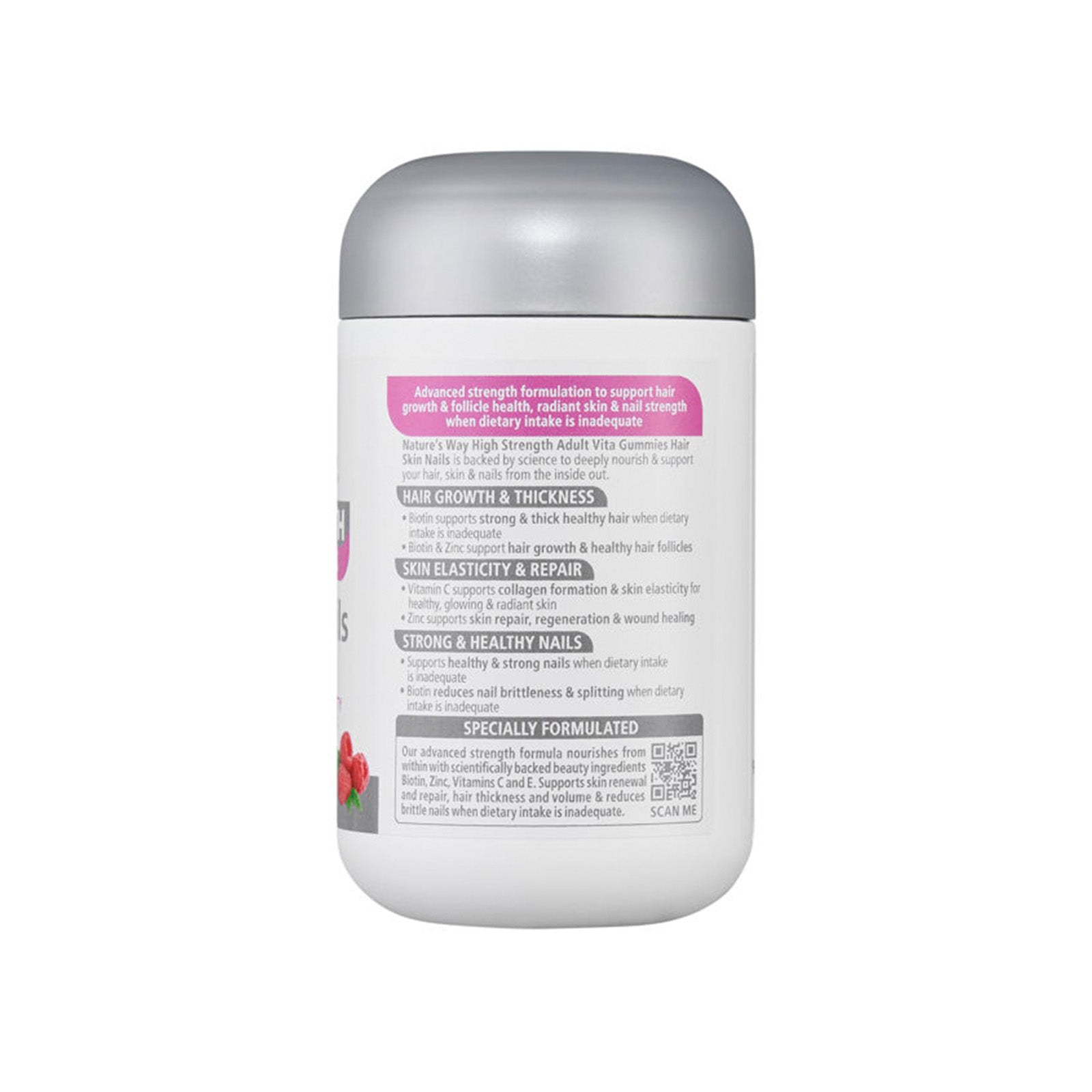 High Strength Adult Vita Gummies Hair Skin Nails 60 Pastilles