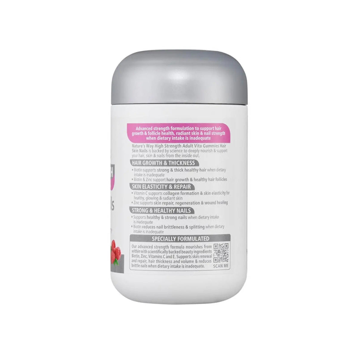 High Strength Adult Vita Gummies Hair Skin Nails 60 Pastilles Nature's Way