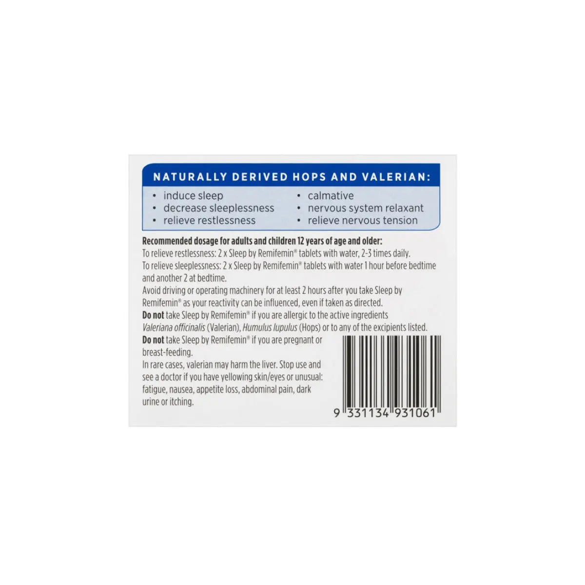 Sleep 40 Tablets Remifemin