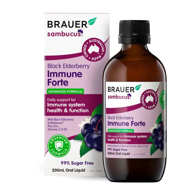 Brauer Sambucus Black Elderberry Adult Immune Forte 200ml Brauer